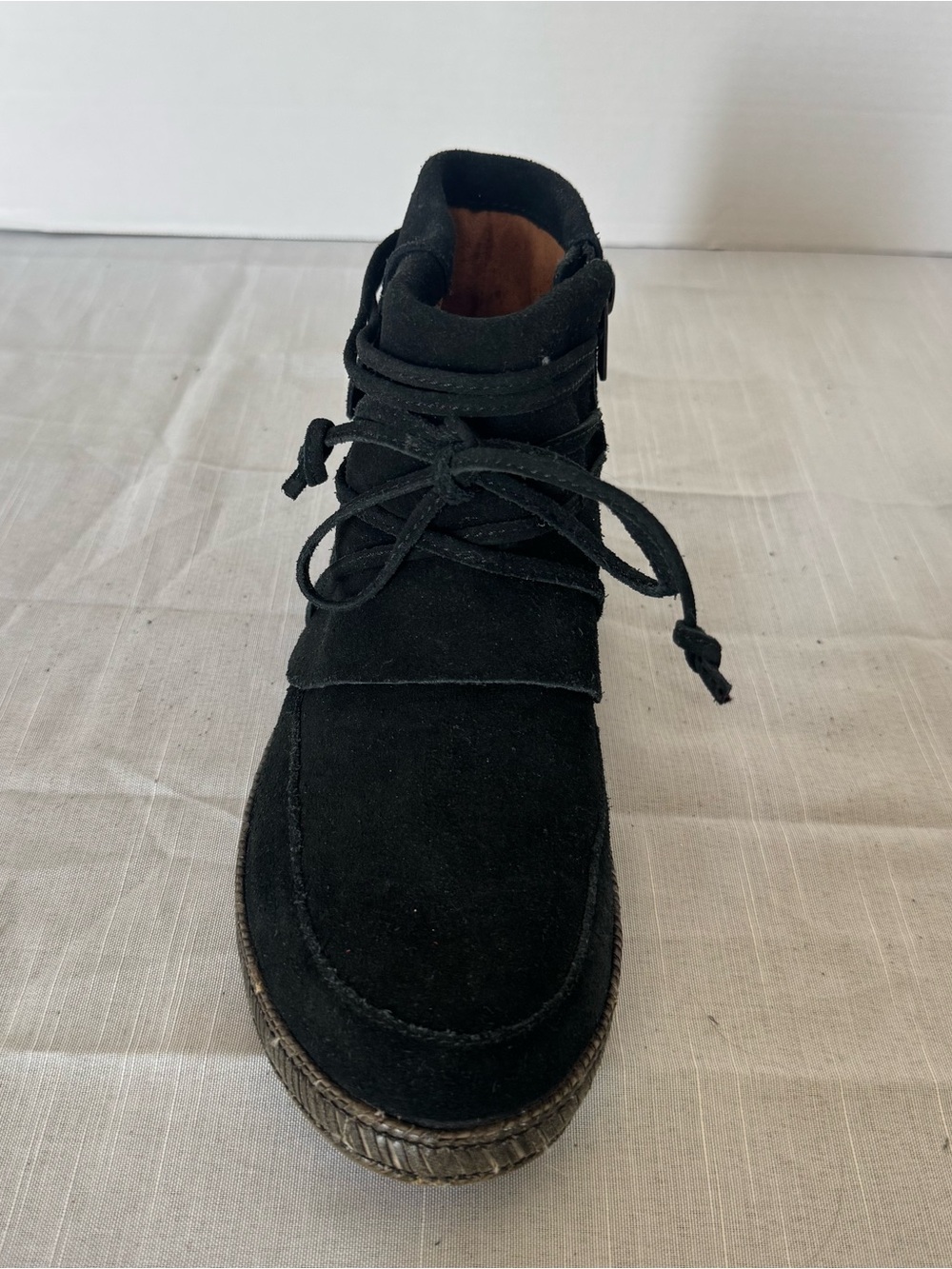 UGG Reid Moc Black Suede Zip Ankle Boots Women's Size 8 - Picture 4 of 10